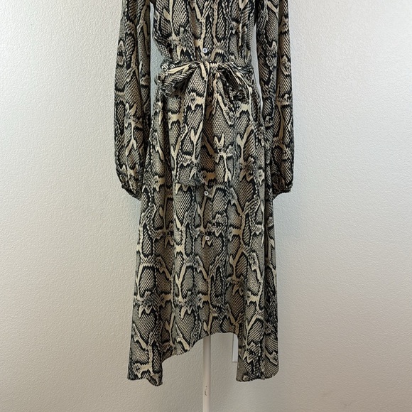 Show Me Your MuMu Snake Print Asymmetrical Midi Dress Size Small - Picture 4 of 7